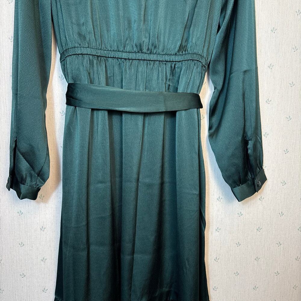 Lane Bryant Textured Satin Long Sleeve Wrap Skirt Midi Dress Size 18 Formal NWT - Picture 7 of 15